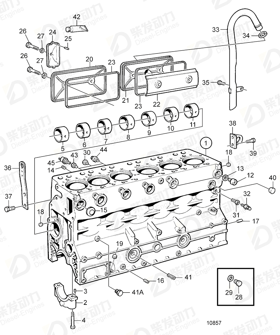 VOLVO Cylinder Block 420700 Drawing